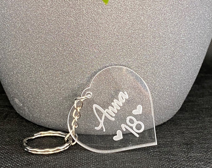 Personalised Heart Keyring - Ideal Gift