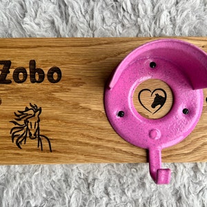 Personalised Bridle Hook Solid Oak, Choice of Design, Bridle Holder, Bridle Rack, Custom Horse Tack, Equestrian Gift, Horse Gift, Pony Gift image 3