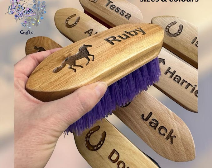 Personalised Horse Grooming Brush, Dandy Brush, Horse Gifts For Owners, Custom Brush, Equestrian Gift, Grooming Kit, Horse Tack, Pony Gifts