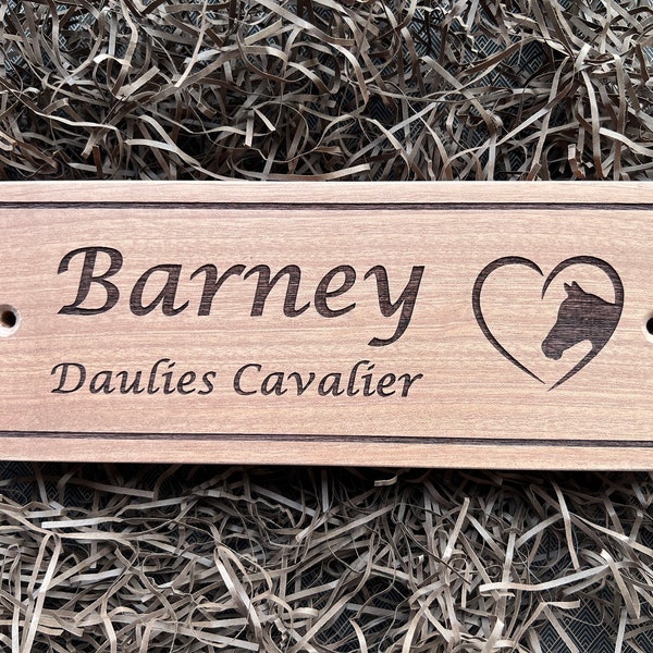 Personalised Stable Door Sign Sapele Wood, Choice of Design, Stable Plaque, Horse Name Plate, Equestrian Plaque, Horse Stall Sign, Door Sign