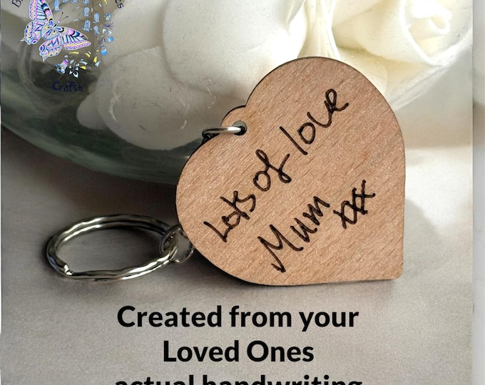 Actual Handwriting Keyring Gift, Remembering a Loved One, Handwriting of a Loved One Heart Keychain, In Memory of Gift, Memorial Custom Gift