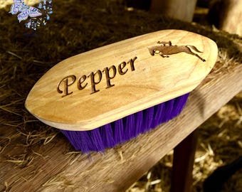 Personalised Horse Dusting Brush: Equestrian Gift, Laser Engraved