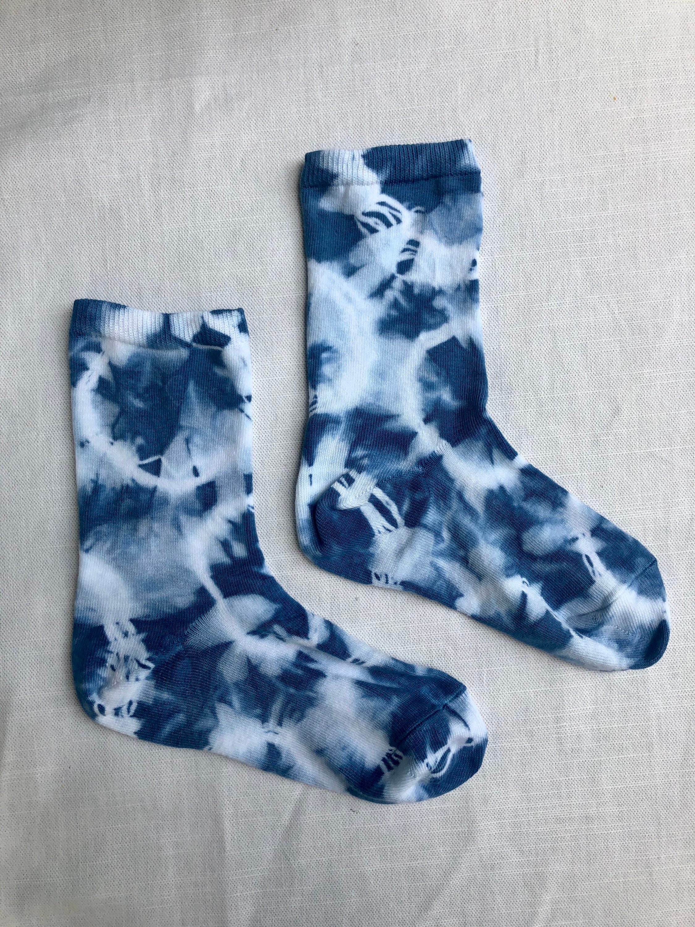 Shibori Tie Dye Organic Cotton Socks Womens Size 35 39 Etsy