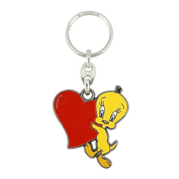 Warner Bros Looney Tunes - Tweety Pie Heart Enamelled Licensed Keychain-Keyring