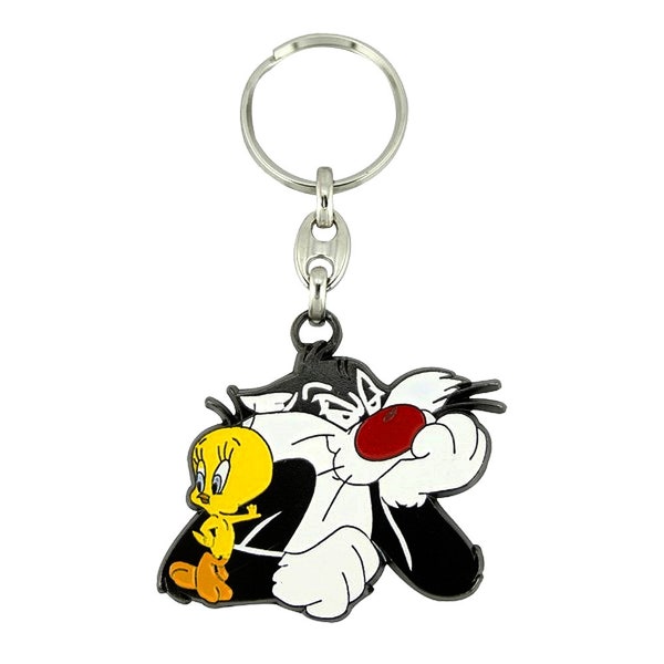 Warner Bros Looney Tunes - Sylvester & Tweety Pie Enamelled Licensed Keychain-Keyring