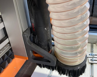 STL 3D file Dust shoe CNC milling machine Stepcraft M-Series and Q-Series with Kress/AMB spindle for 100 mm hose / 4&quot; hose