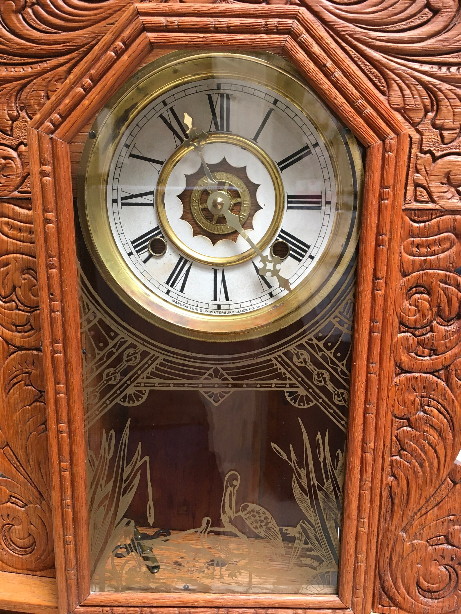 Antique Waterbury Oak Gingerbread Parlor Mantle Clock 1913 Etsy
