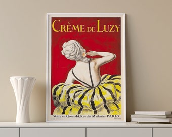 Cappiello WerbePLAKAT: Reproduktion von Leonetto Cappiello Werbeplakat, Creme de Luzy Vintage Wandkunst.