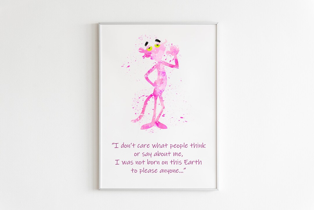 Pink Panther Quote POSTER Watercolor Wall Art Pink Panther Etsy