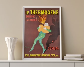 Cappiello Advertising POSTER XII: Reproduction of Leonetto Cappiello advertising poster, Le Thermogene vintage ad wall art.