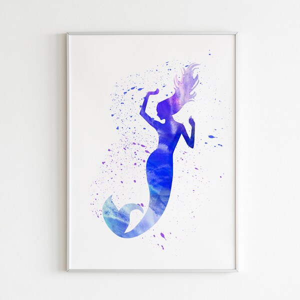 The Little Mermaid II POSTER: Watercolor wall art, Disney art decor, The Little Mermaid cartoon wall art, Ariel movie poster.
