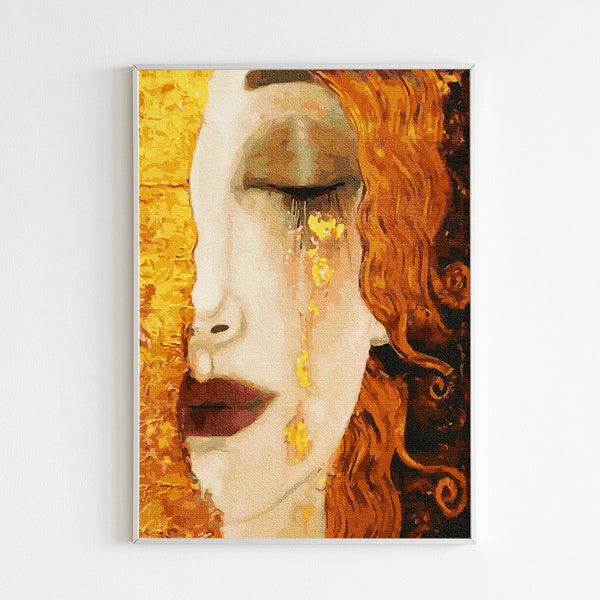 Gustav Klimt POSTER IV: Inspirado en la pintura de Klimt, impresión de lágrimas doradas, arte de la pared del hogar, decoración de la sala de estar.