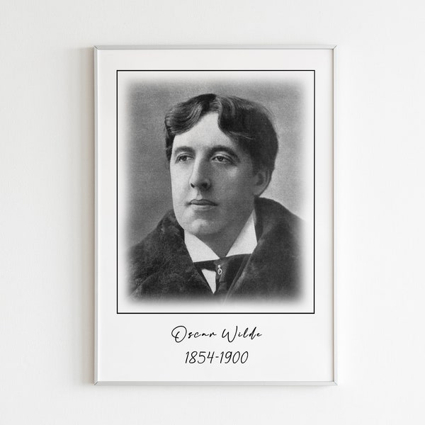 Oscar Wilde POSTER: Portrait von Oscar Wilde, Klasse Raum Dekor, Büro Dekoration, Großer Dichter Portait