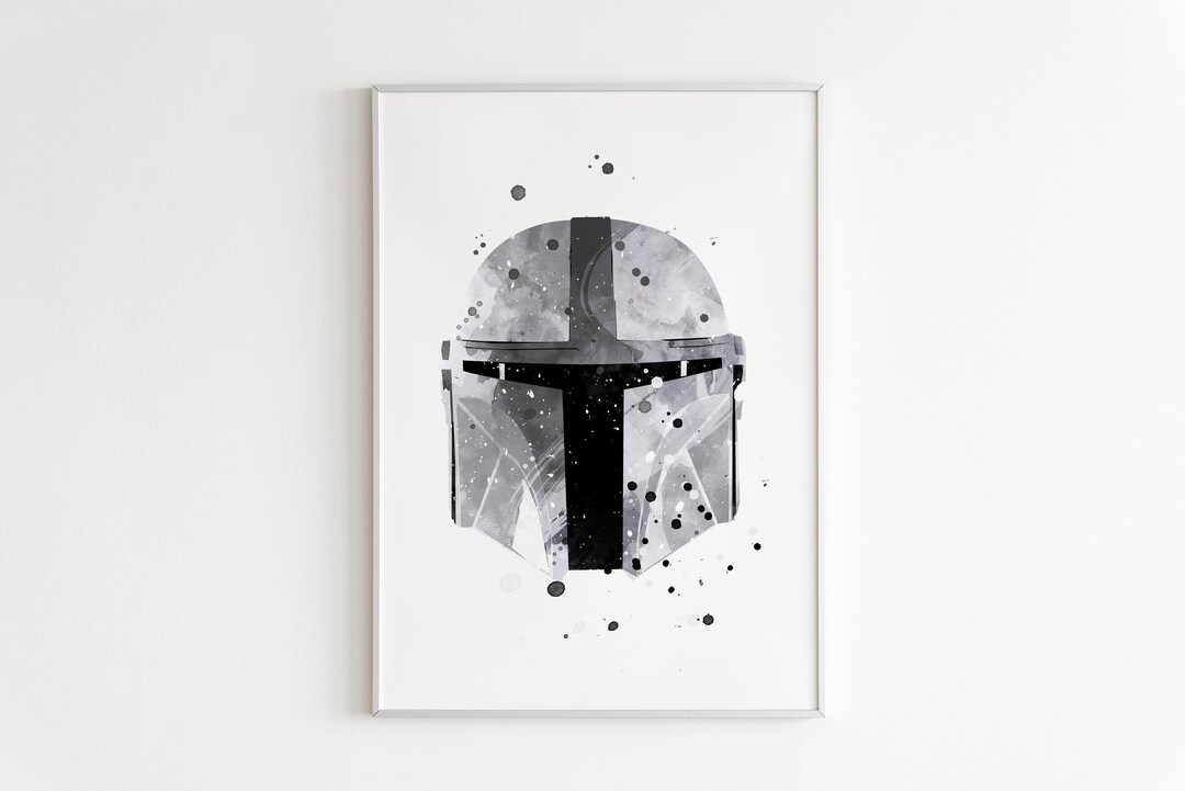Mandalorian Helmet POSTER Watercolor Wall Art Mandalorian Etsy
