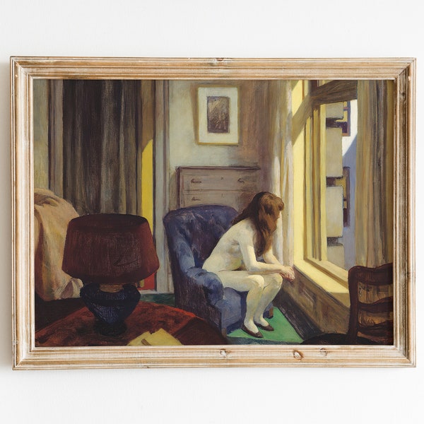 Edward Hopper POSTER XLV: Reproduction of Hopper painting, Eleven A.M print, home wall art, Living room decor.