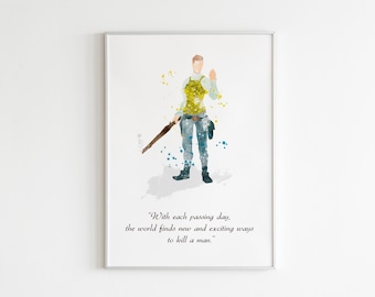 Balthier Quote POSTER: Watercolor wall art, Final Fantasy art decor, game character poster, custom wall art.