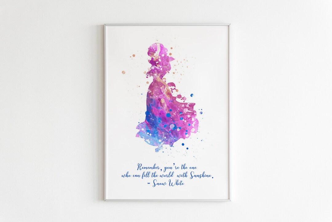 Snow White Quote POSTER Watercolor Wall Art Snow White Art Etsy