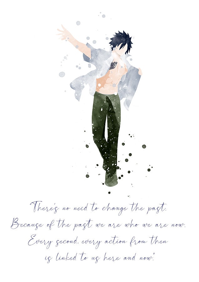 Gray Fullbuster Quote POSTER Watercolor Wall Art Fairy Tail Etsy