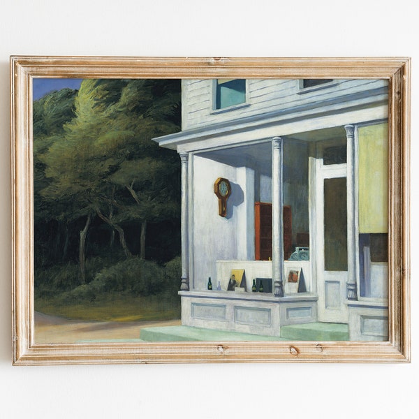 Edward Hopper POSTER XXVI: Reproduction of Hopper painting, Seven AM print, home wall art, Living room decor.