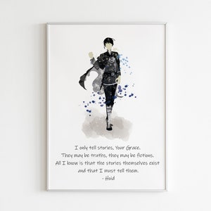 Wit Quote POSTER: Watercolor wall art, Stormlight Archive wall decor, Hoid character poster, anime custom wall art.