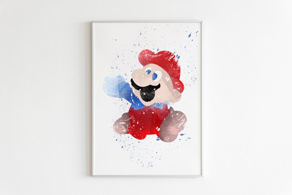 Super Mario Bros II POSTER: Watercolor Wall Art Mario Art | Etsy