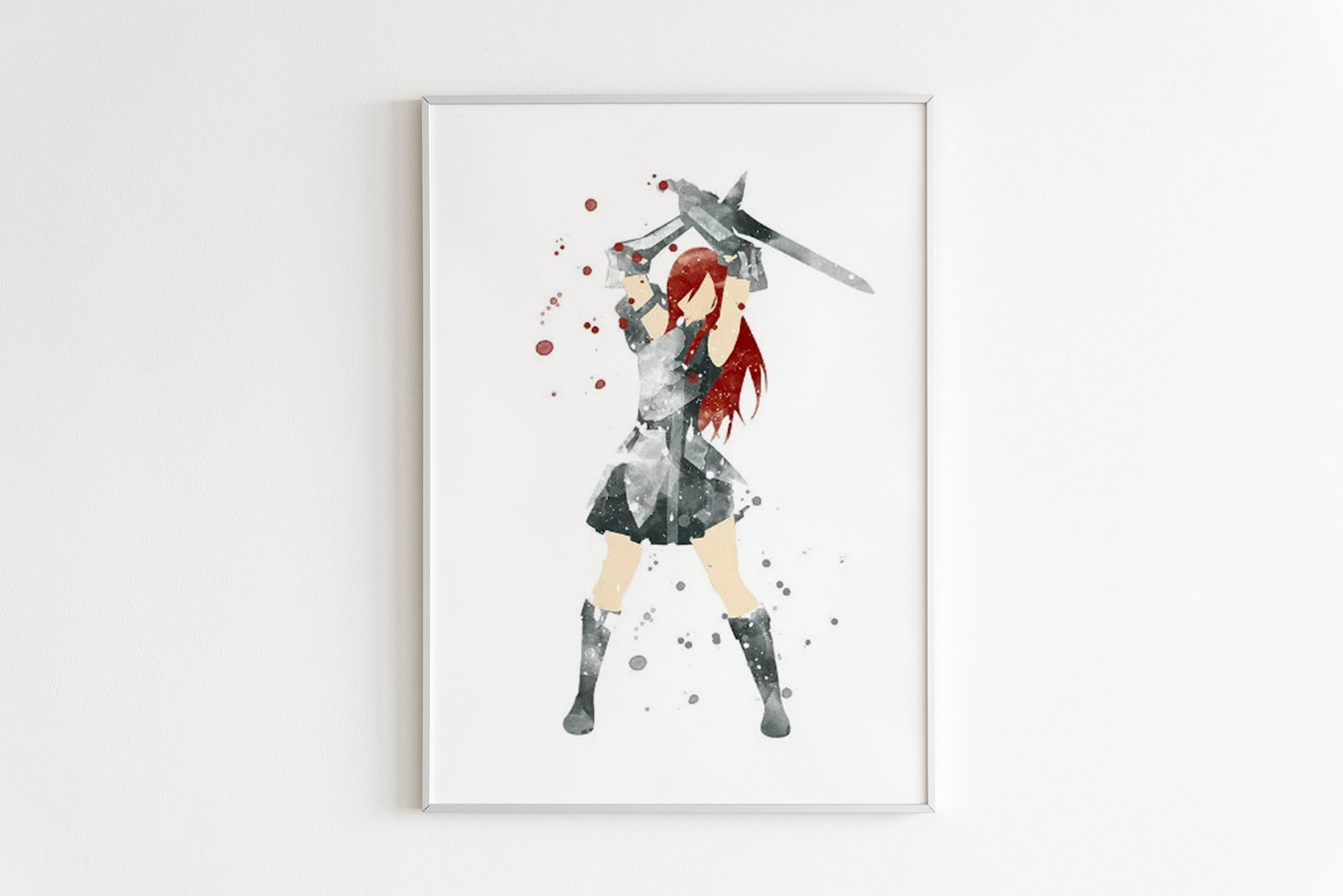 Erza Scarlet Fairy Tail Fearī Teiru Cool Retro Anime Manga design, Gift  T-Shirt, Anime T-Shirt Art Print for Sale by rowenanime