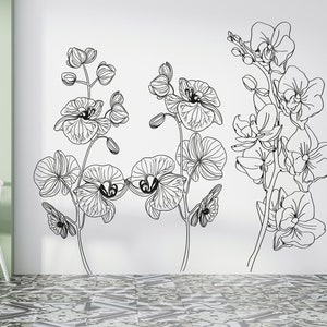 Bloemen muur sticker/bloemen muur sticker/bloem stickers muur decor/pioenrozen muur sticker/kamille muur sticker/rozen muur sticker (K1052)