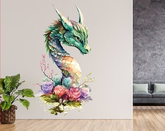 Dragon Wall Decal/ Fantasy Wall Decal/ Chinese Dragon Wall Decal/ Dragon Vinyl Sticker/ Dragon Wall Art/ Fantasy Animals Wall Decal  (K1184)