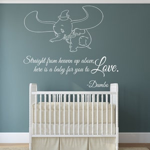 Dumbo Wall Decal Dumbo Wall Sticker Elephant Wall Decor for Nursery (K315)