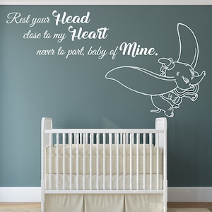 Dumbo Wall Decal Dumbo Wall Sticker Elephant Wall Decor for Nursery (K314)