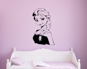 Frozen Wall Decal Princess Elsa and Anna Wall Decor for Girls Bedroom (K341)
