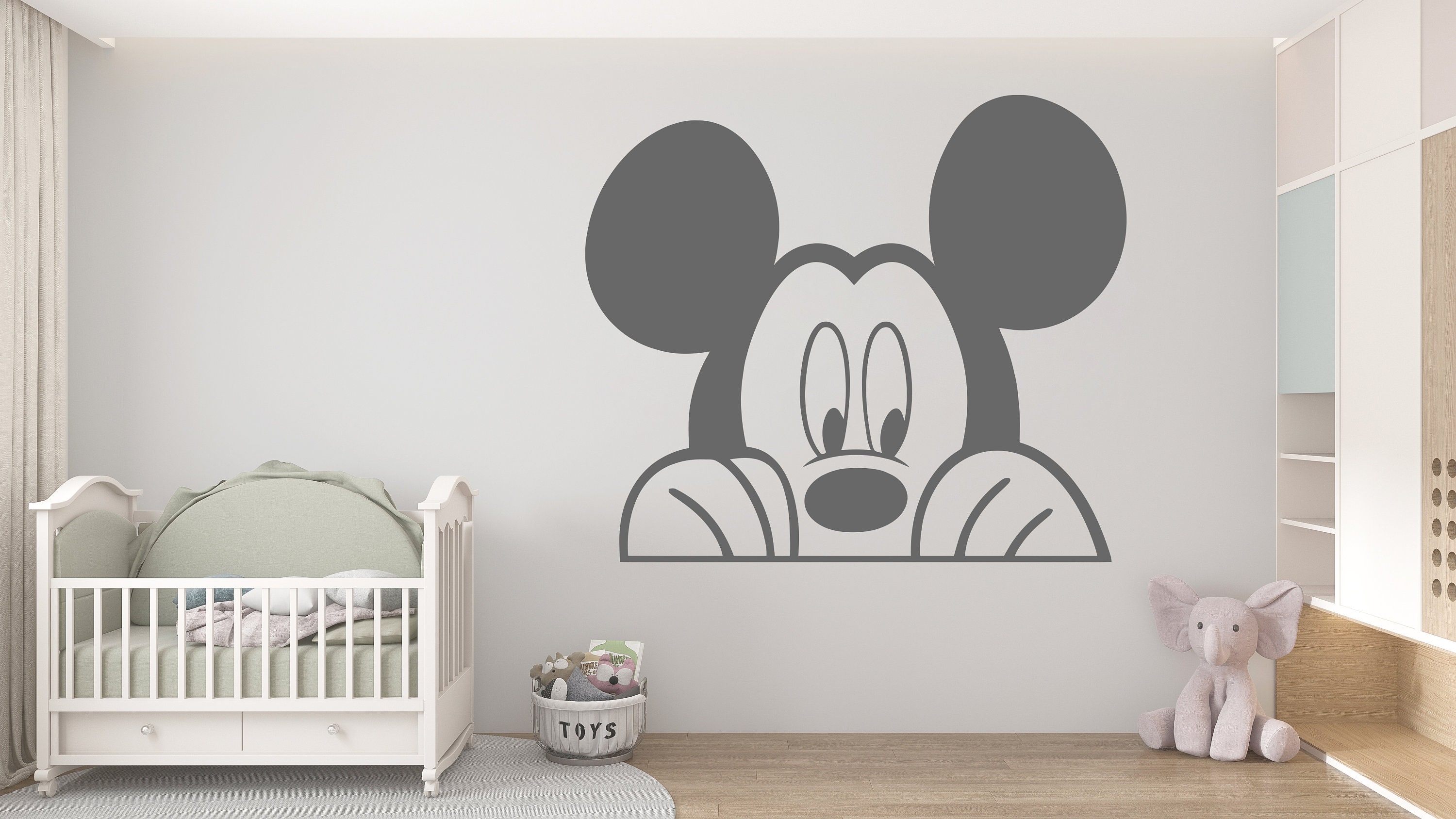 Mickey Mouse Wall Decal Cartoon Wall Decor for Kids Nursery - Etsy