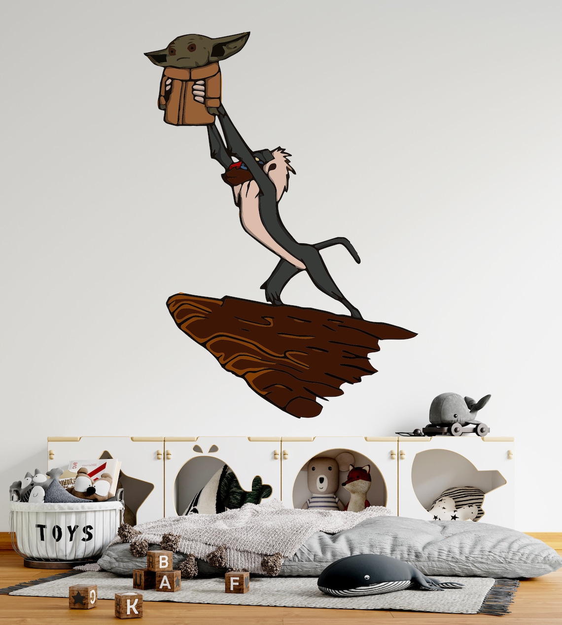 Baby Yoda Wall Decal/star Wars Wall Decal/ Baby Yoda Wall Etsy