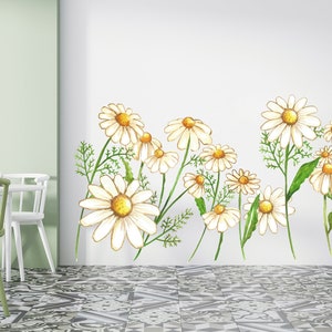 Bloem muur sticker/bloemen muur sticker/bloem stickers muur decor/pioenrozen muur sticker/kamille muur sticker/rozen muur sticker (K687)