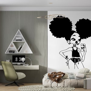 African Girl Wall Decal /Beautiful woman wall decal/Beautiful African Woman wall decal / Esthetician Decor. African Girl Decal . (K813)
