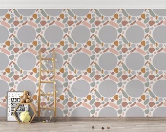 Boho Wallpaper/ Nursery Wallpaper/ Abstract Modern/  Baby Room Wallpaper/  Wallpaper/ Boho Peel and Stick Wallpaper/ (KB W46)