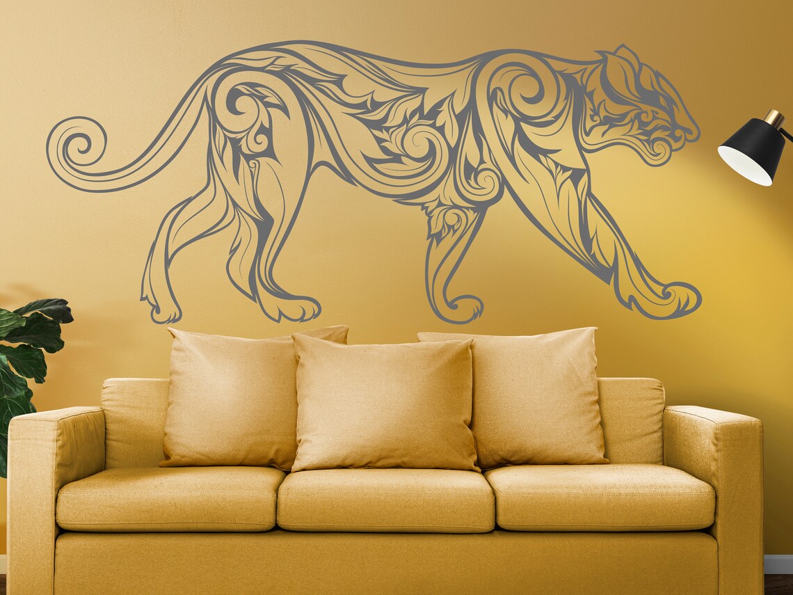 Panther Wall Decal/ Panther Wall Art/ Black Panther Wall Etsy