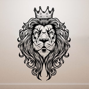 Lion Wall Decal/ Lion Wall Sticker/ Animal Wall Decal  (K632)
