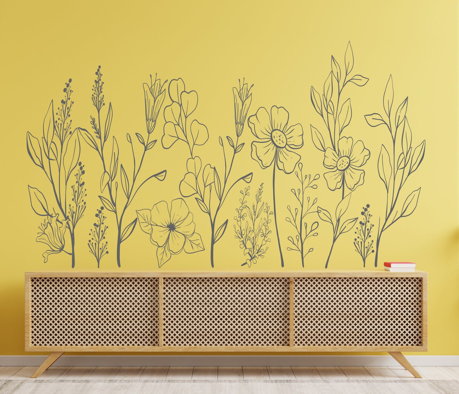 Flowers Wall Decal/ Flowers Wall Decal/ Flower Decals Wall Etsy