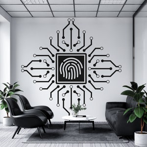 Circuit Board Wall Decal. Technology Wall Decal. Office Wall Decal. Business Wall Decal. Gamer Room Decal. Technology Vinyl Art   (K903)