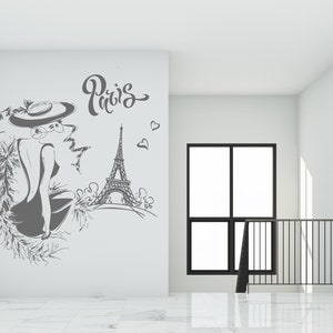 Seine River Paris Iron Tower Scenery Wall Sticker Living Room Bedroom  Office Decoration Landscape Mural Art Diy Pvc Home Decal