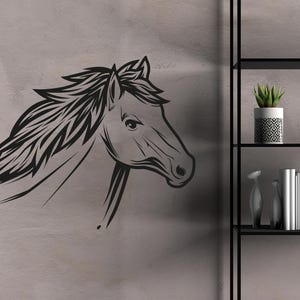 Horse Wall Decal/ Animal Wall Vinyl/ Animal Sticker/ Animal Wall Decal/ Horse Wall Art/ Farm Animal Decals/ Home Décor Wall Decal (K1453)