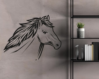 Pferd Wandtattoo/ Tier Wand Vinyl/ Tieraufkleber/ Tier Wandtattoo/ Pferd Wand/ Bauernhof Tiere Abziehbilder/ Wohndekor Wandtattoo (K1453)