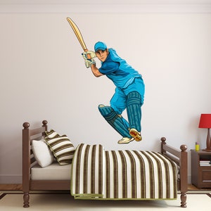 Cricket Wall Decal/ Sports Wall Decal/ Boys Room Decal/ Cricket Player ...