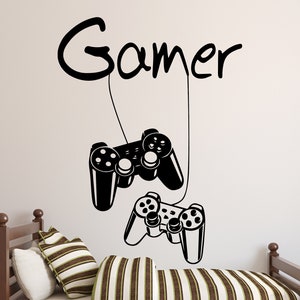 Gamer Wall Decal Video Games Wall Sticker Controller Wall Decor for Boys Gamer Wall Sticker   (K538)