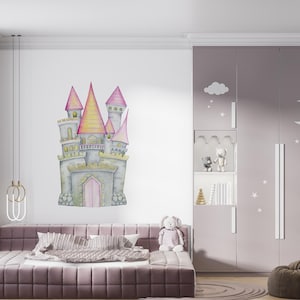 Princess Castle Wall Decal/  Fairy Castle Decal /Wall sticker &quot;Princess Castle&quot;/ Nursery Wall Decal/ Girl Room Wall Decal/  (K1440)