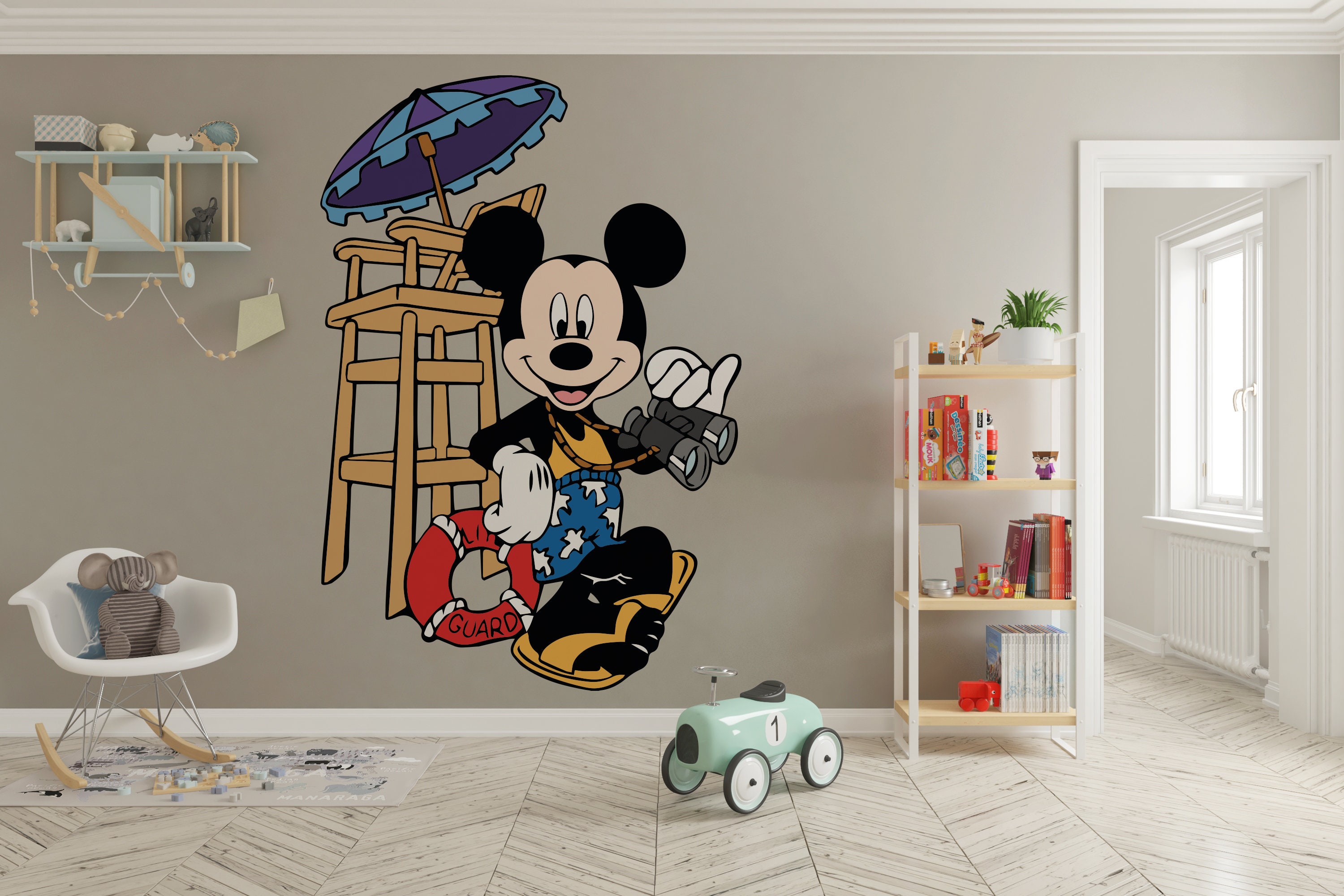 Mickey Mouse Wall Decal Cartoon Wall Decor for Kids Nursery Etsy
