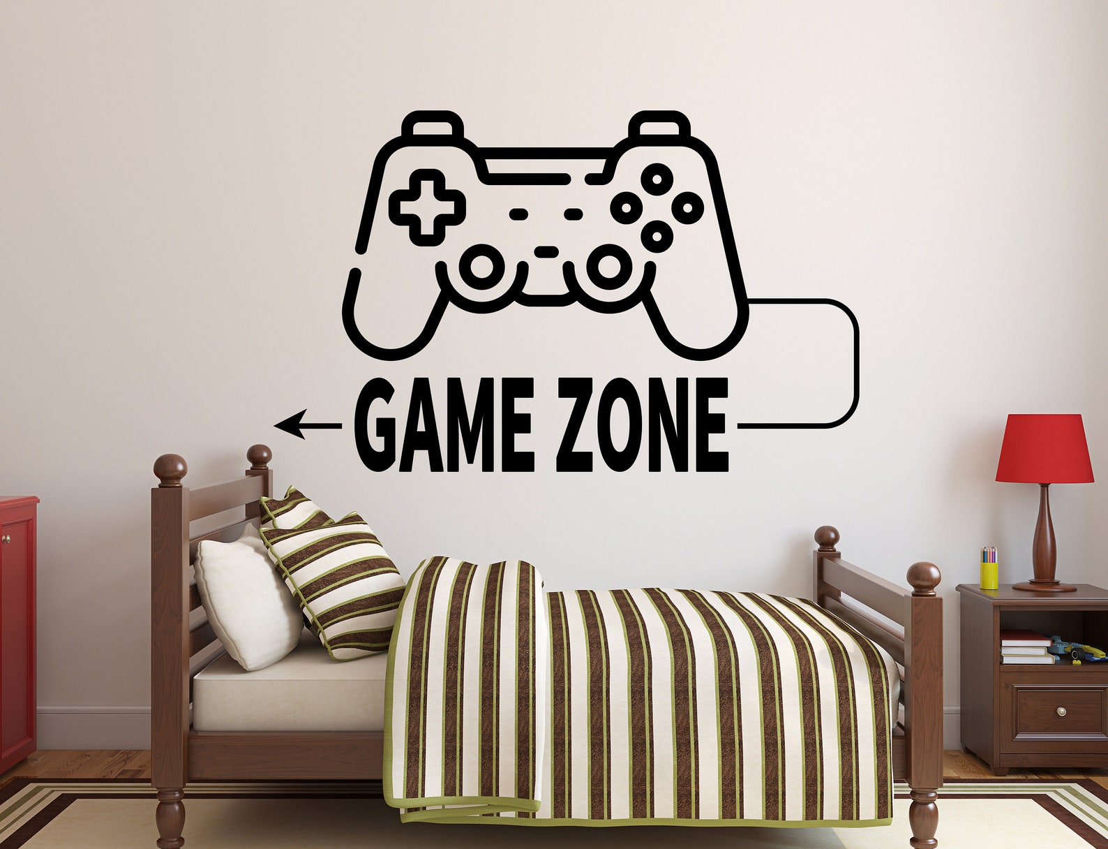 Gamer Wall Decal Video Games Wall Sticker Controller Wall Etsy