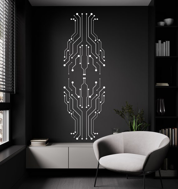 Wandtattoo „Circuit Board“ – 51x91 Cm, Dunkelblau, Vinyl-Aufkleber Für Büro & Wohnung