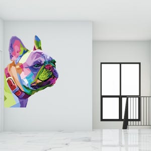 Dog Wall Decal/ Pug Wall Decal/ Animal Wall Decal/Colorful Dog Wall Decal/ Nursery Wall Stickers/ Doggie Stickers/ Home Décor (K1460)